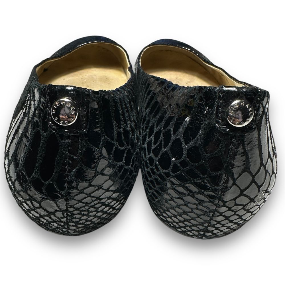 Michael Kors Glossy Black Textured Flats - Picture 5 of 10